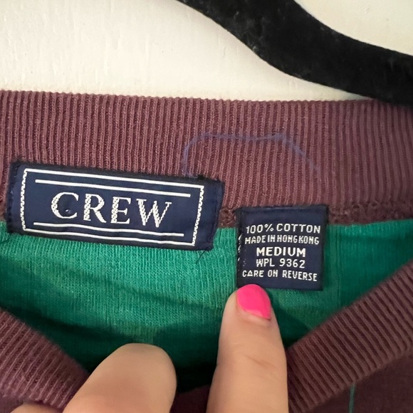 CREW Burgundy Striped Men's Sweater size M (J123) - Picture 4 of 9